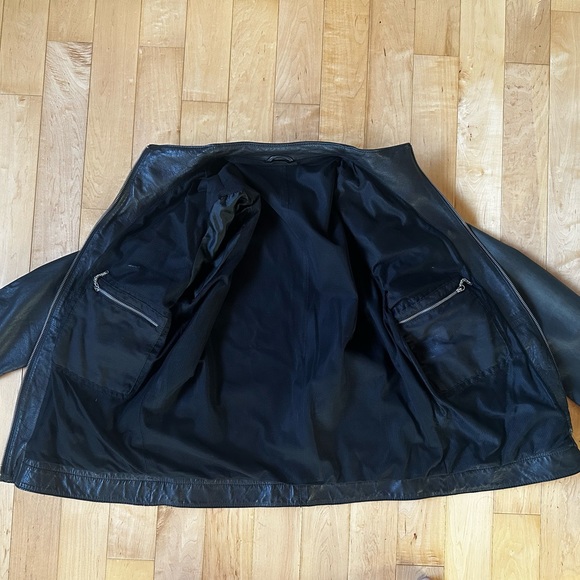 Never Worn Gimo's Black Leather Biker Jacket in perfect condition - Picture 7 of 8